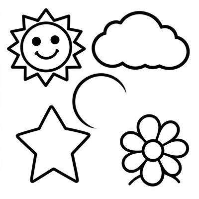 Kolorowanka — Proste kształty do malowania