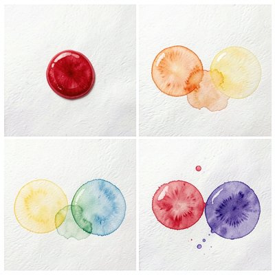 Ilustracje mieszania kolorów — sekwencja