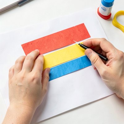 Praca plastyczna — flaga z pasków