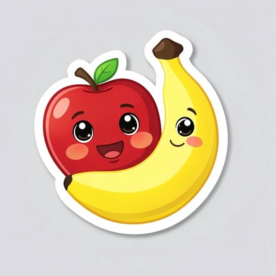 Naklejka pamiątkowa — Uśmiechnięte owoce