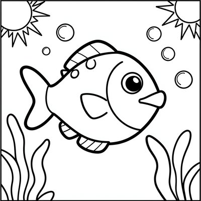 Kolorowanka: rybka
