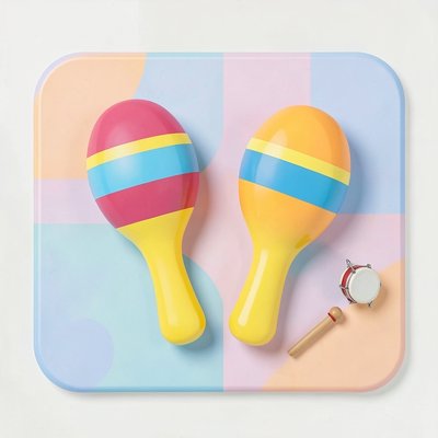 Ilustracja instrumentów — marakasy i tamburyn