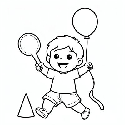 Kolorowanka: Mały tenisista