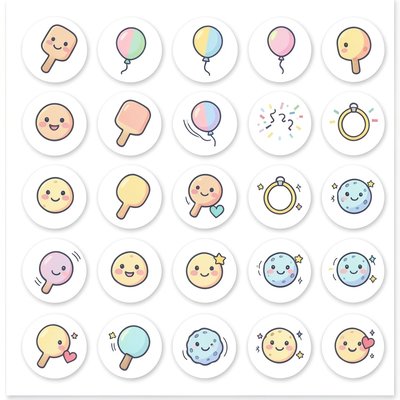 Naklejki i plakietki — małe motywy tenisowe