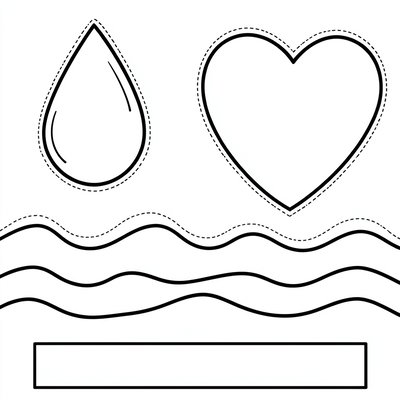 Kolorowanka — fale i serduszko dla maluchów