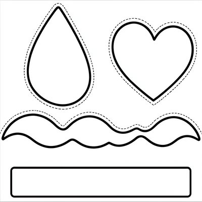 Kolorowanka — fale i serduszko dla maluchów