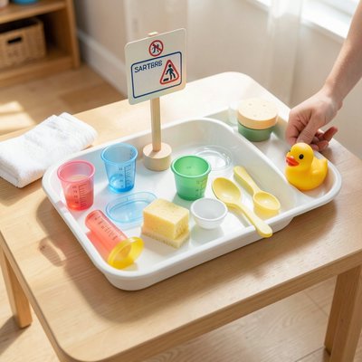 Stół z tacą sensoryczną (setup)