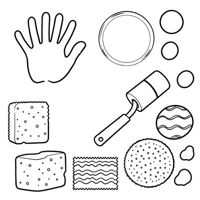 Kolorowanka — Duże kształty do malowania