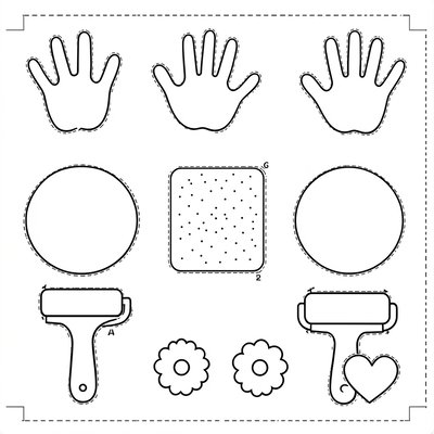 Szablony / stempelki — Arkusz do wycinania