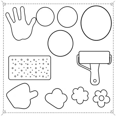 Szablony / stempelki — Arkusz do wycinania