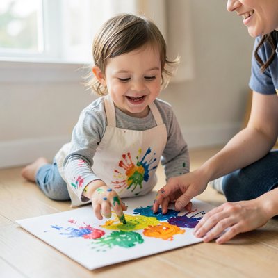 Dziecko malujące palcami