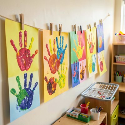 Galeria prac — Prezentacja dziecięcych kolaży