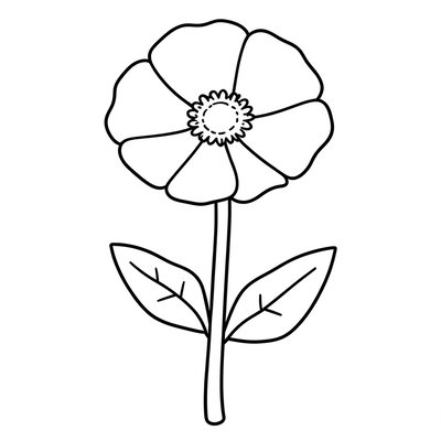 Kolorowanka - kontur maku