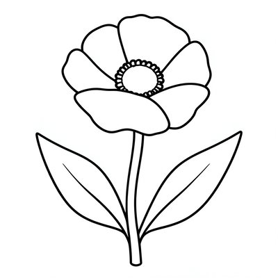 Kolorowanka - kontur maku