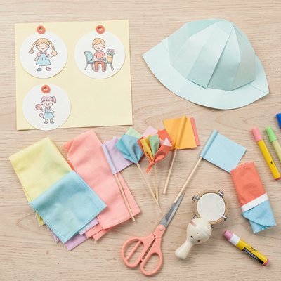 Flat lay rekwizytów do druku