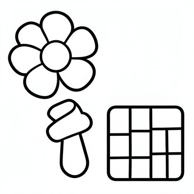 Kolorowanka: proste symbole do dużego rysowania