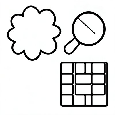 Kolorowanka: proste symbole do dużego rysowania