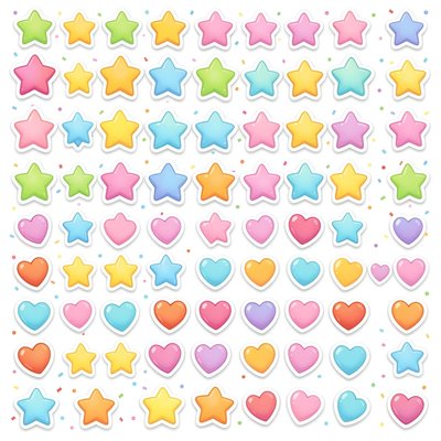 Arkusz naklejek – Gwiazdki wdzięczności