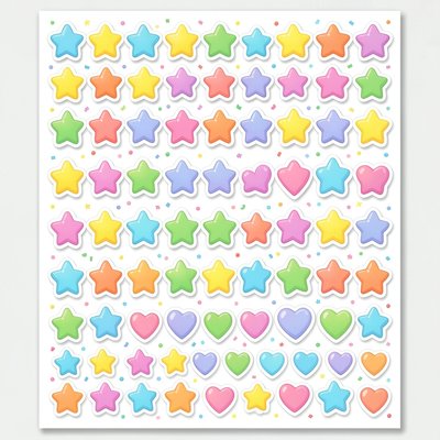 Arkusz naklejek – Gwiazdki wdzięczności