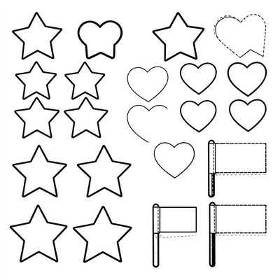 Szablony gwiazdek i serduszek – do wycięcia