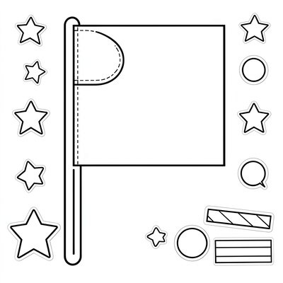 Szablon papierowej flagi do dekoracji