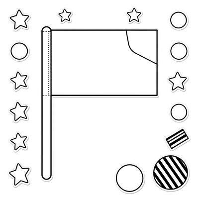 Szablon papierowej flagi do dekoracji