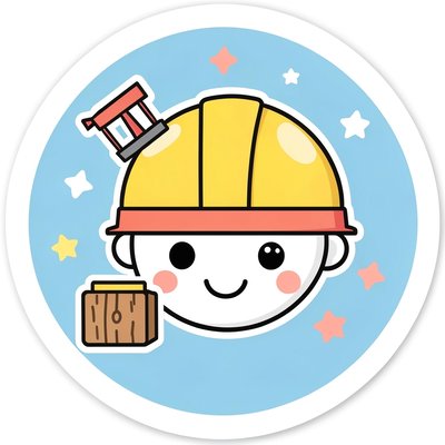 Naklejka 'Młody Budowniczy' — projekt do wydruku