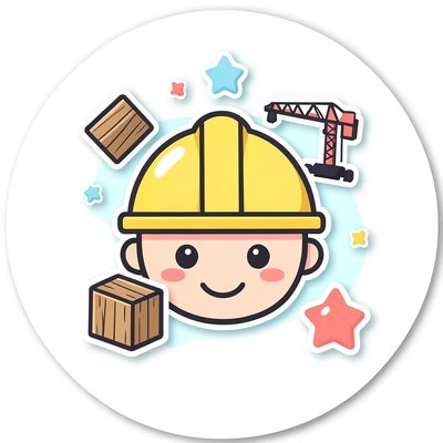 Naklejka 'Młody Budowniczy' — projekt do wydruku