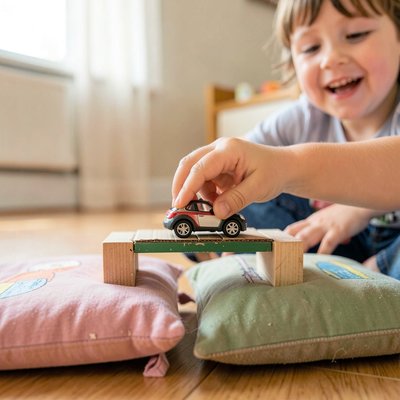 Test wytrzymałości mostu — zabawka na moście