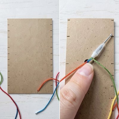 Kartonowy warsztat tkacki — szablon