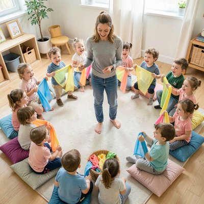 Wspólny taniec chustek w kole