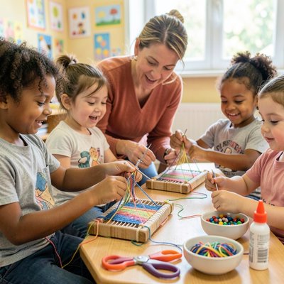 Dzieci tkać — scenka warsztatowa