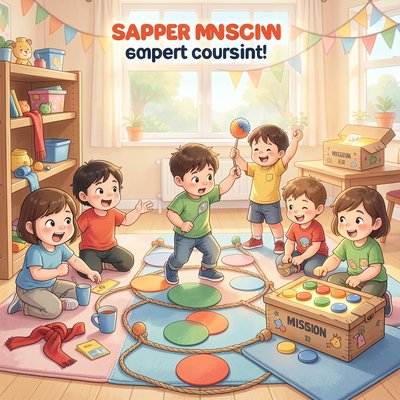 Ilustracja scenki teatralnej — Misja sapera w akcji