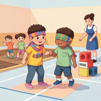 Ilustracja: Kooperacyjne rozbrajanie — para z opaską