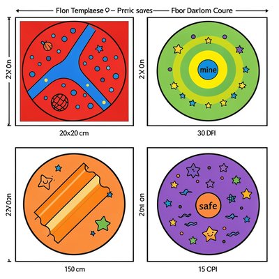 Szablony pól kolorowych (kwadraty i kółka)