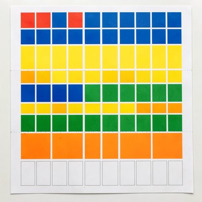 Arkusz kolorowych kwadratów do cięcia