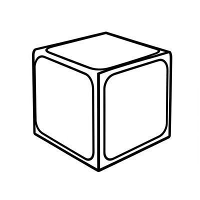 Arkusz kolorowanki — prosta kostka