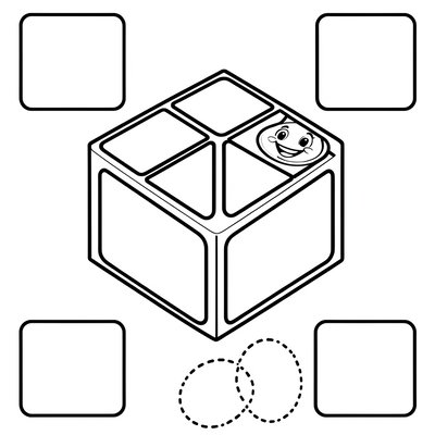 Kolorowanka: Prosta kostka 2x2