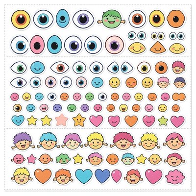Arkusz naklejek — oczka i ozdoby