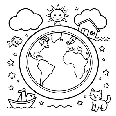 Kolorowanka — Moja mała planeta