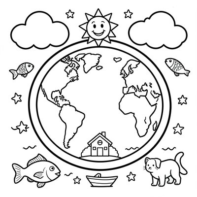 Kolorowanka — Moja mała planeta