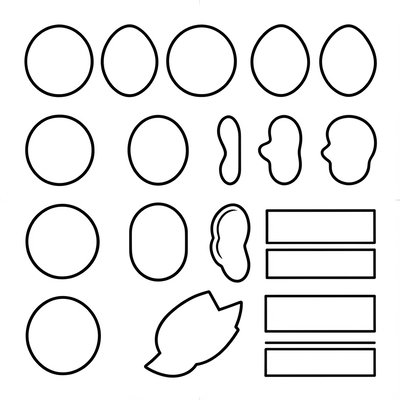 Szablony: Wycięte kształty do przyklejania