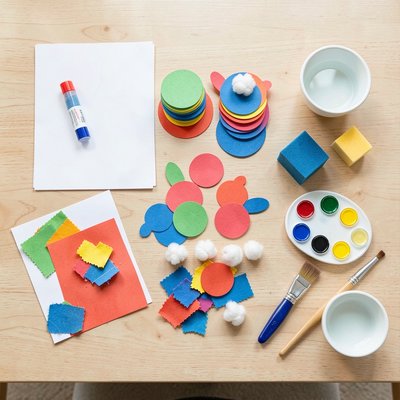 Zdjęcie: Zestaw materiałów na stoliku (flat lay)