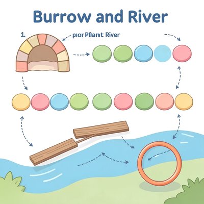 Mapa toru przeszkód — szablon "Norka i rzeka"