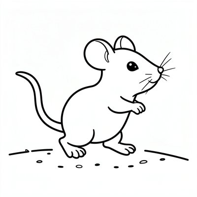 Myszka — kolorowanka (strona do kolorowania)