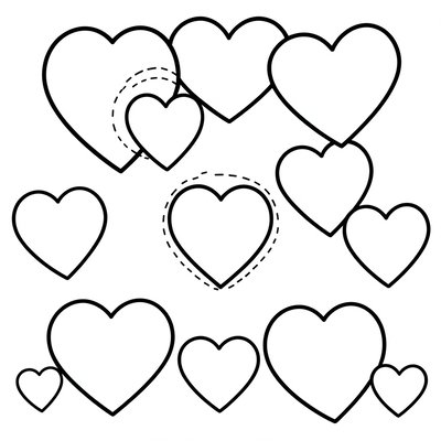 Strona do kolorowania — wzory serc