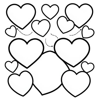 Strona do kolorowania — wzory serc