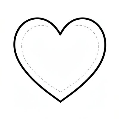 Szablon serca do wycięcia