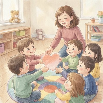 Scena zabawy „Przekaż serce”