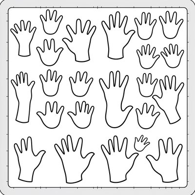 Szablony wyciętych dłoni